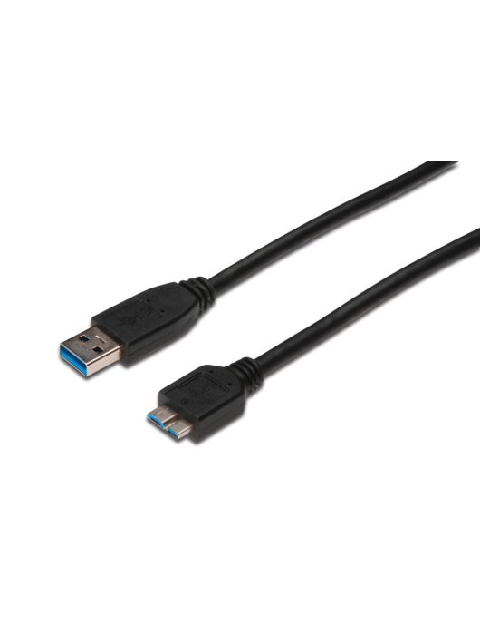 Assmann USB3.2 connection cable USB A - Micro USB B 0,25m Black