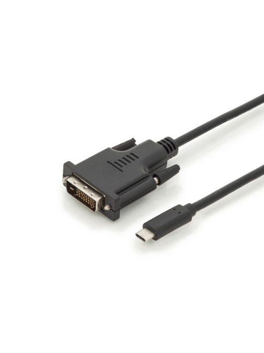 Assmann USB Type-C adapter cable, Type-C to DVI-D (Dual Link) (24+1) 2m Black