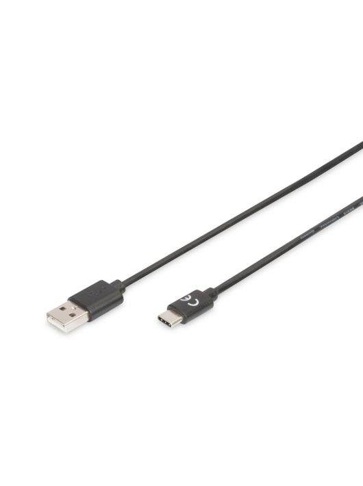 Assmann USB Type-C connection cable, type C to A 1,8m Black