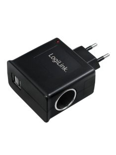   Logilink PA0046 Power Socket Adapter 2xUSB ports + 1x cigarette lighter socket 12W Black