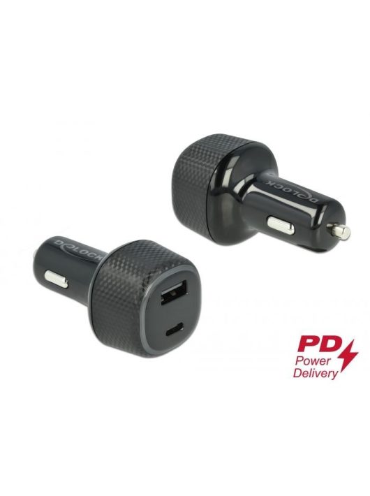 DeLock Car charger USB Type-C PD 3.0 and USB Type-A with 63W Black