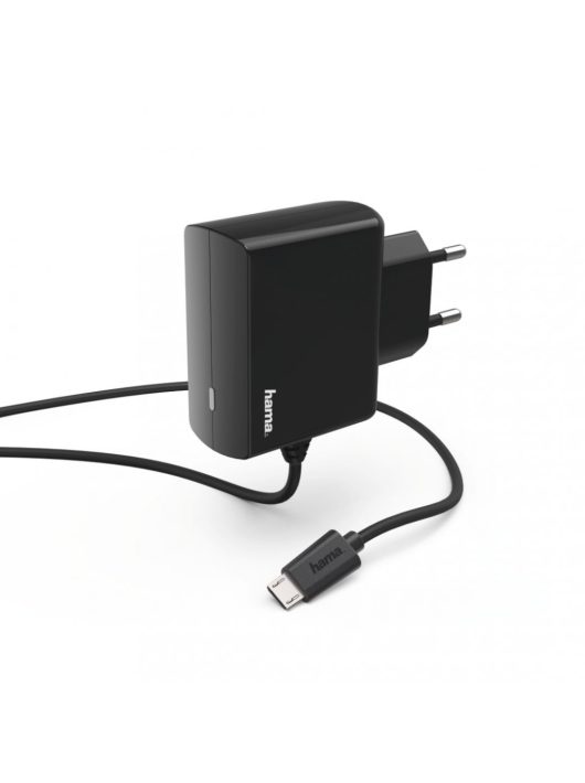 Hama Hálózati töltő microUSB 2,4A Black