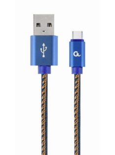   Gembird CC-USB2J-AMCM-1M-BL Premium jeans (denim) Type-C USB cable with metal connectors 1m Blue