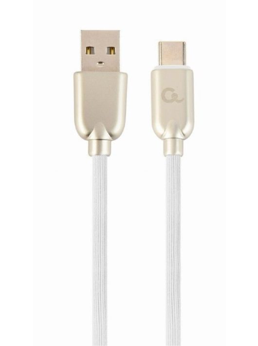 Gembird CC-USB2R-AMCM-1M-W Premium rubber Type-C USB charging and data cable 1m White