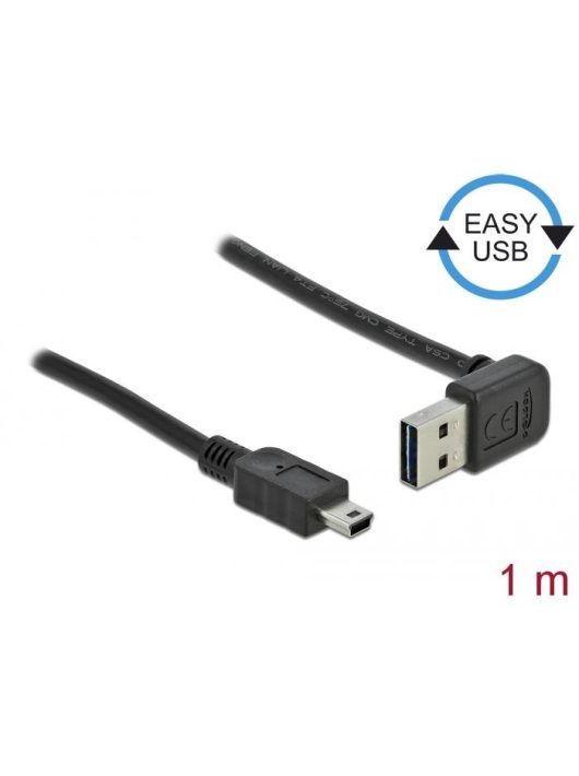 DeLock EASY-USB 2.0 Type-A male angled up / down > USB 2.0 Type Mini-B male 1m Cable Black