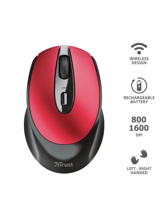 Trust Zaya Rechargeable Wireless mouse Red