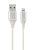 Gembird CC-USB2B-AMLM-1M-BW2 Lightning Premium cotton braided 8-pin charging and data cable 1m Silver/White