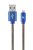 Gembird CC-USB2J-AMLM-1M-BL Lightning Premium cotton braided 8-pin charging and data cable 1m Blue