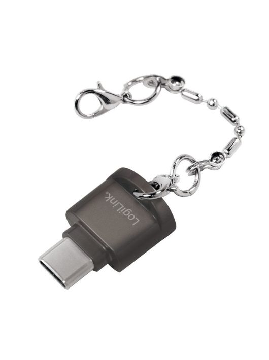 Logilink USB-C to microSD as a key chain Card Reader Black