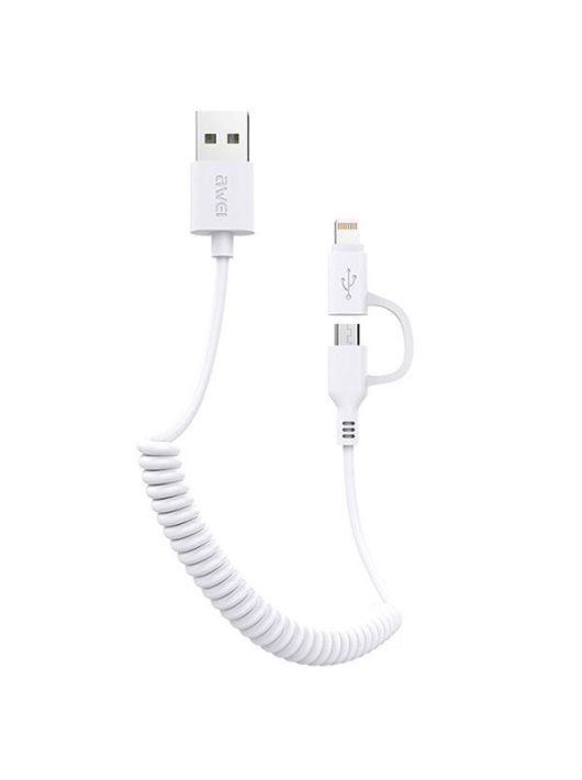 AWEI CL-53 2 in 1 USB - micro USB/Lightning cable 1m White