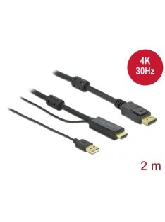 DeLock HDMI to DisplayPort 4K 30Hz 2m cable Black