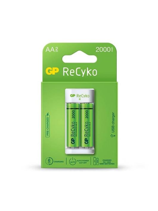 GP ReCyko Eco E211 akkutöltő + 2×AA GP ReCyko 2000