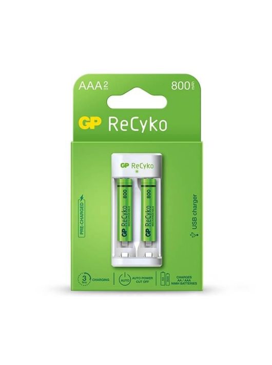 GP ReCyko Eco E211 akkutöltő + 2×AAA GP ReCyko 800