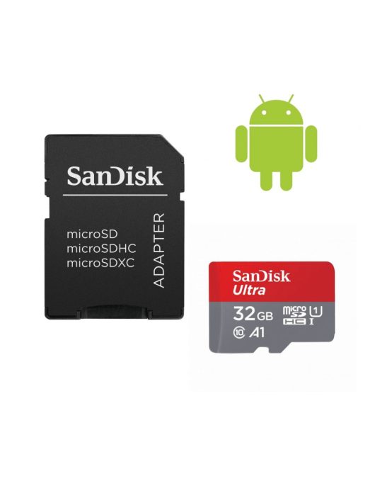 Sandisk 32GB microSDHC Ultra Class 10 UHS-I A1 (Android) + adapterrel