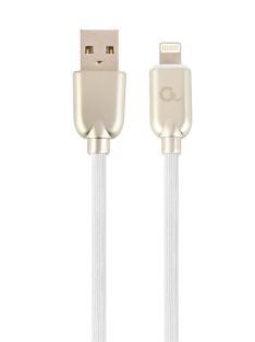   Gembird CC-USB2R-AMLM-1M-W Lightning Premium rubber 8-pin charging and data cable 1m White