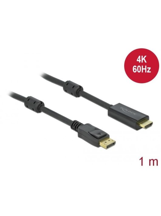 DeLock Active DisplayPort 1.2 to HDMI Cable 4K 60 Hz 1 m