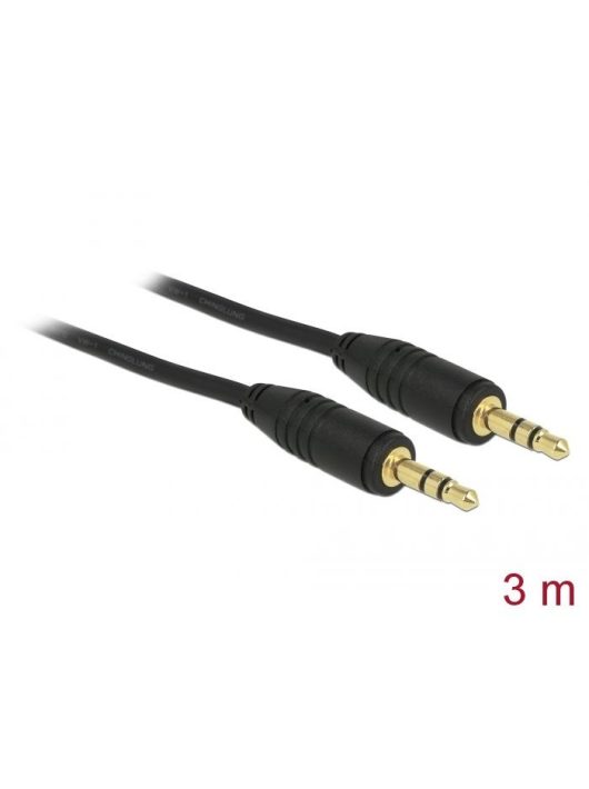 DeLock Stereo Jack Cable 3.5 mm 3 pin male > male 3m Black