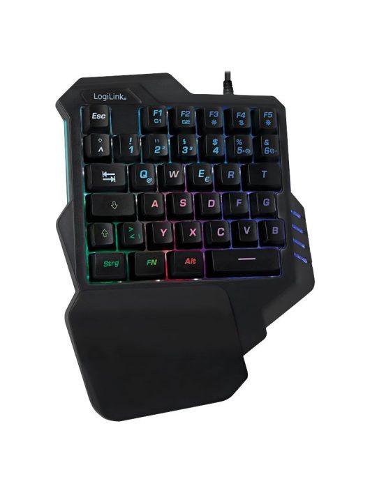 Logilink Illuminated one-hand gaming keyboard Black