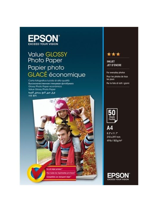 Epson Value 183g A4 50db Fényes Fotópapír