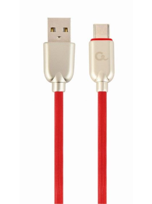 Gembird CC-USB2R-AMCM-2M-R Premium rubber Type-C USB charging and data cable 2 m Red