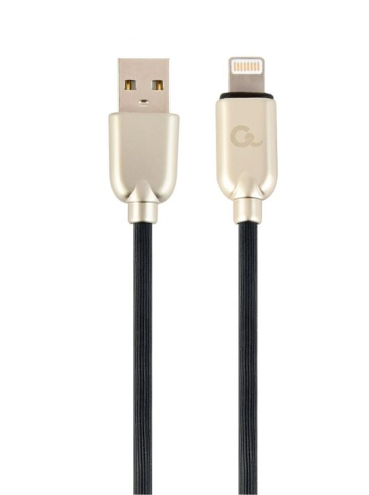 Gembird CC-USB2R-AMLM-2M-R Premium rubber 8-pin charging and data cable 2 m Black