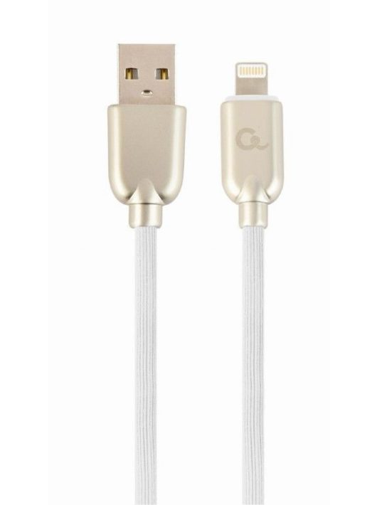 Gembird Premium rubber 8-pin charging and data cable 2m White