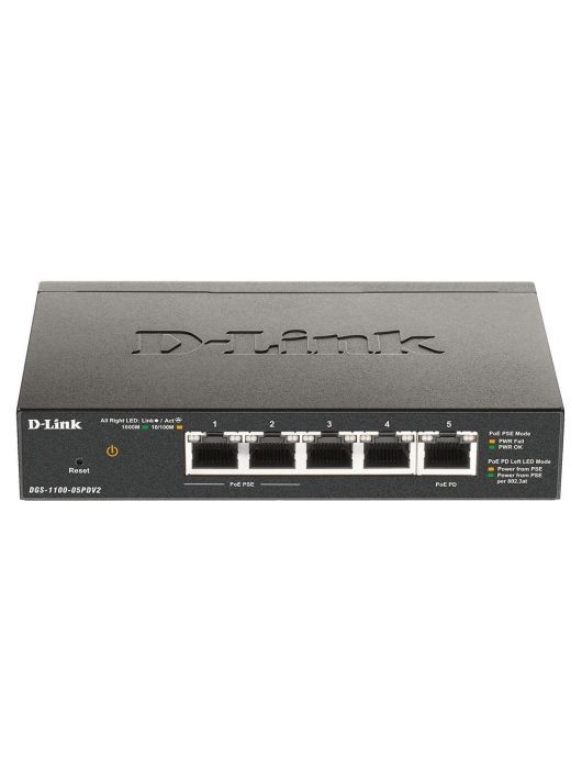 D-Link DGS-1100-05PDV2 5-Port Gigabit PoE Smart Managed Switch and PoE Extender