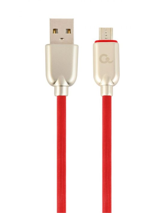 Gembird CC-USB2R-AMmBM-2M-R microUSB Premium rubber charging and data cable 2m Red