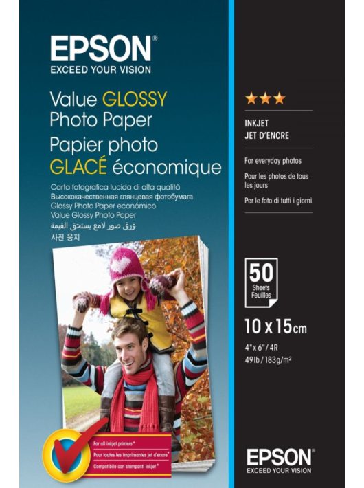 Epson Value 183g 10x15cm 50db Fényes Fotópapír