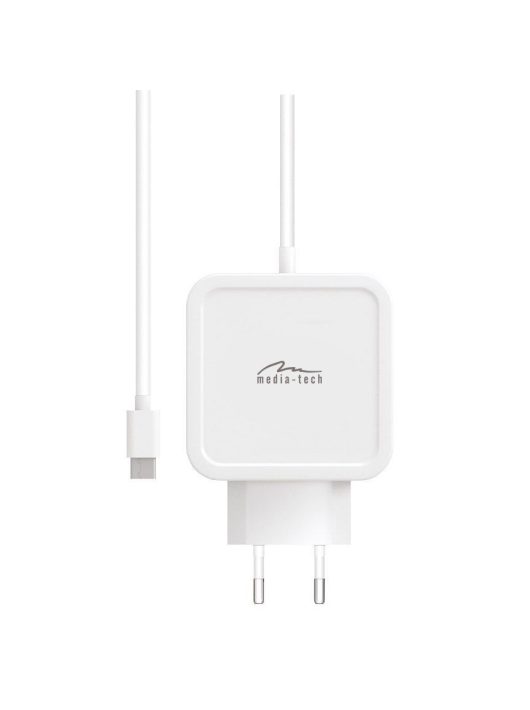 Media-Tech MT6273 65W USB-C POWER Töltő Fehér