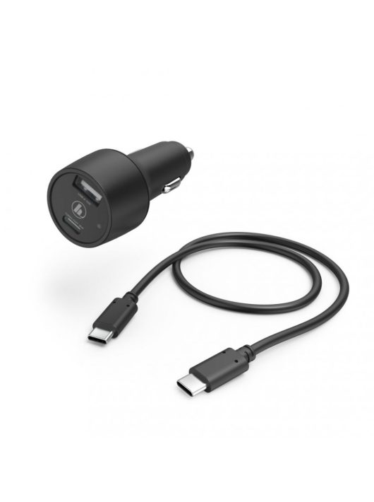 Hama Car Charging USB & TYPE-C Kit 30W 1m Black