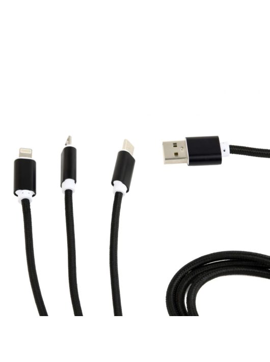 Gembird CC-USB2-AM31-1M-G USB 3-in-1 Charging cable 1m Black