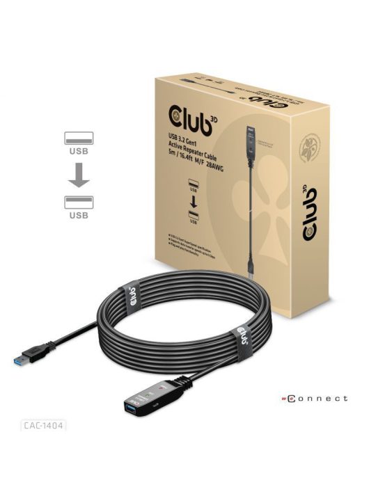 Club3D USB 3.2 Gen1 Active Repeater Cable 5m Black