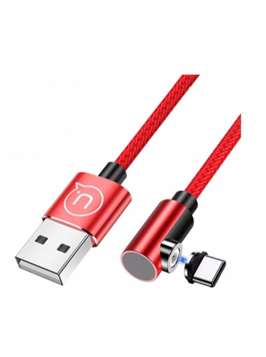 Usams U54 Right-angle Aluminum Alloy Magnetic Charging Cable Micro Red