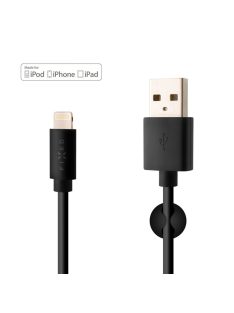   FIXED Long data and charging cable with USB/Lightning connectors, 2 meters, MFI certified, 20W, Fekete