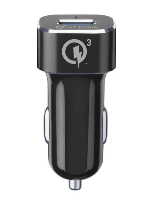 Cellularline Set USB car charger and durable USB-C cable Tetra Force 18W Qualcomm Quick Charge 3.0 Black