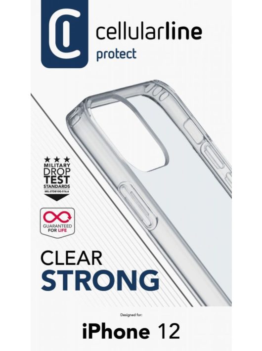 Cellularline Back cover with protective frame Clear Duo for iPhone 12, transparent