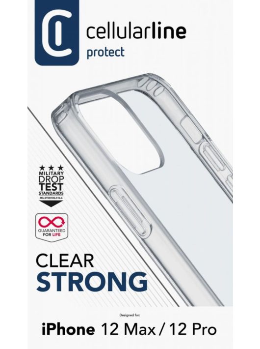 Cellularline Back cover with protective frame Clear Duo for iPhone 12 Max/12 Pro, transparent