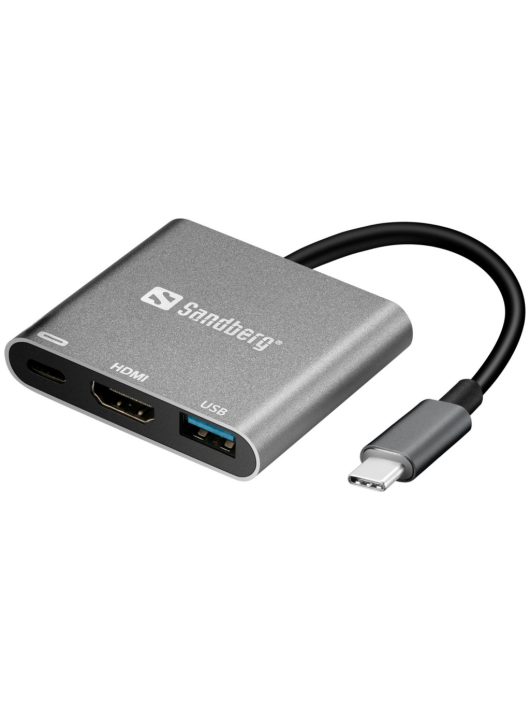 Sandberg USB-C Mini Dock HDMI+USB Gray