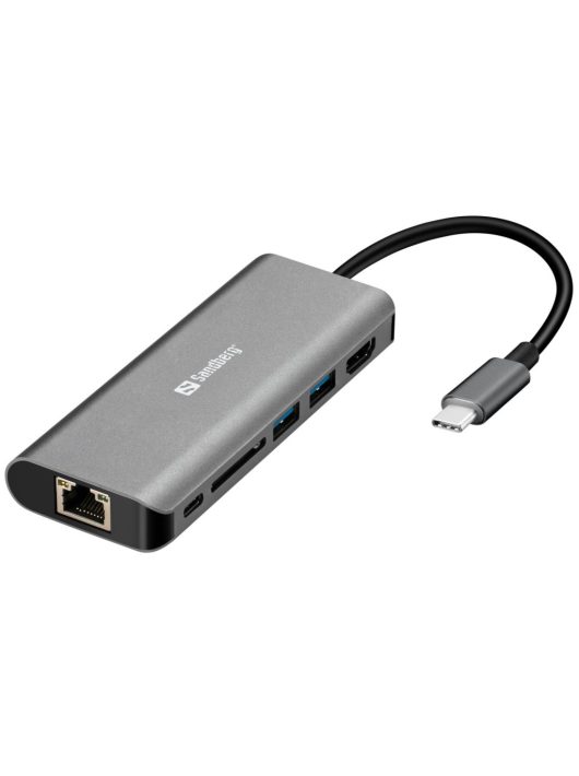 Sandberg USB-C Dock HDMI+LAN+SD+USB100W Black