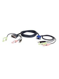 ATEN USB VGA to DVI-A KVM Cable with Audio 1,8m Black