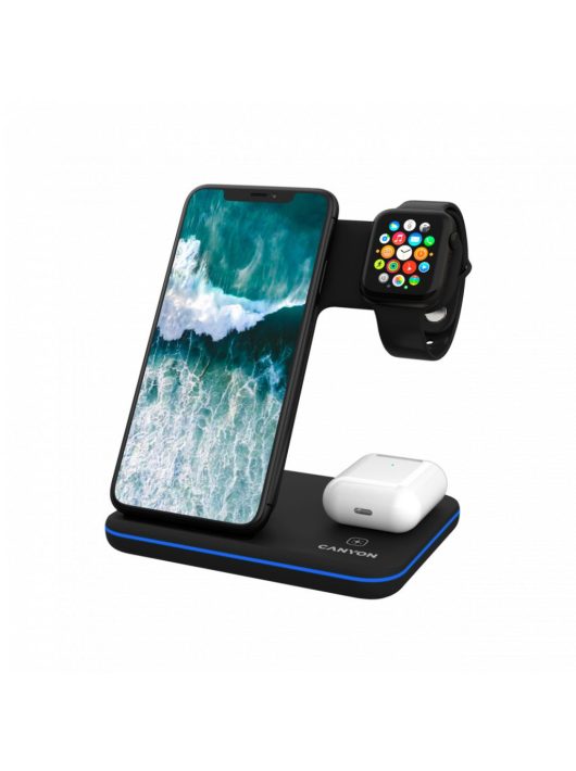 Canyon WS-303 3-in-1 Wireless Charging Station Black