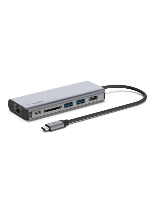 Belkin Connect USB-C 6-in-1 Multiport Adapter Gray