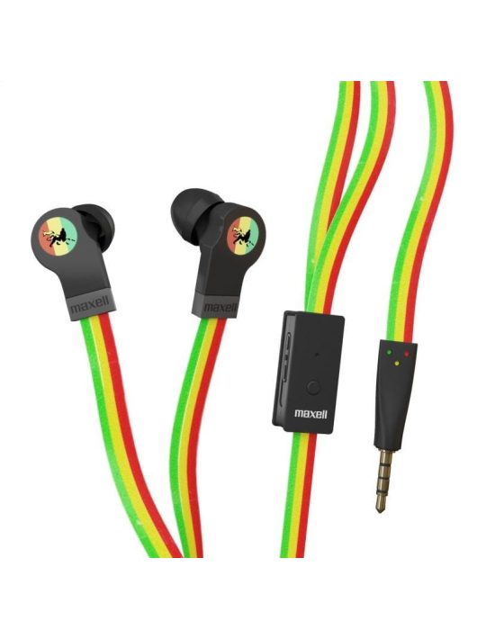 Maxell MXSEFWR Flat Wire Headset Rasta