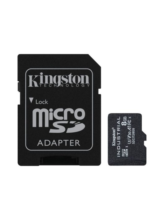 Kingston 8GB microSDHC Class 10 CL10 U3 V30 A1 Industrial + adapterrel