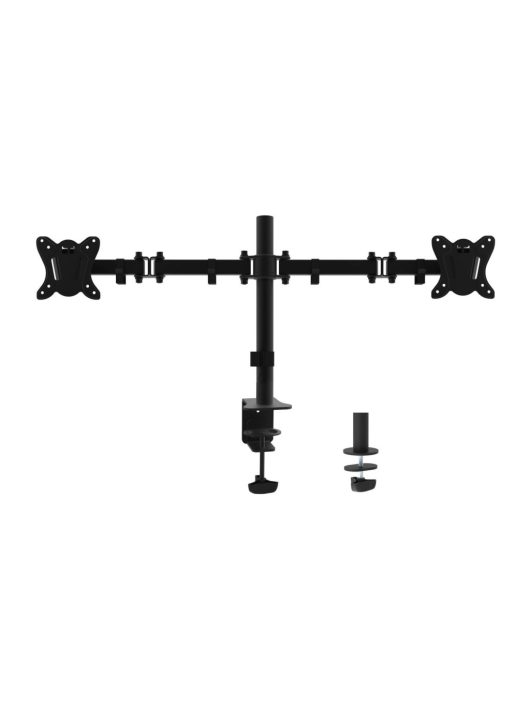 EQuip 13"-27" Articulating Dual Monitor Desk Mount Bracket Black