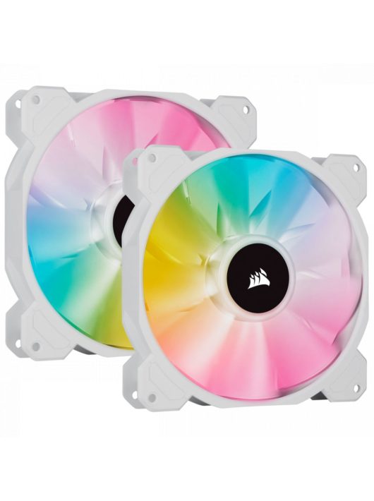 Corsair iCUE SP140 RGB ELITE Performance 140mm White PWM Fan Dual Fan Kit with Lighting Node CORE