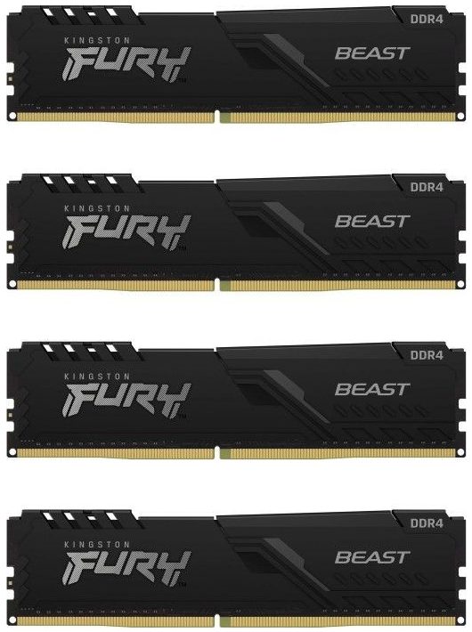 Kingston 64GB DDR4 3200MHz Kit(4x16GB) Fury Beast Black