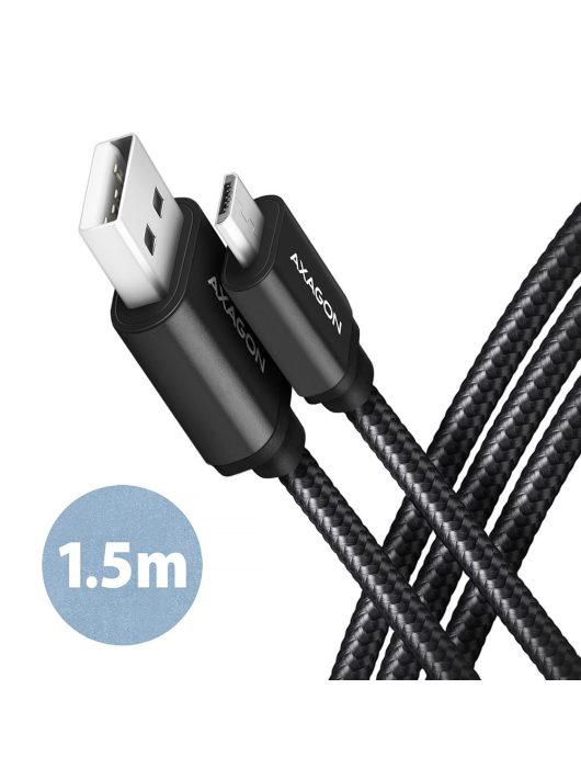 AXAGON BUMM-AM15AB HQ Micro USB > USB-A Cable 1,5m Black