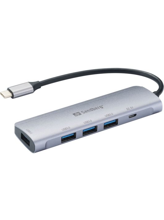 Sandberg USB-C to 4 x USB 3.0 Hub Saver Silver